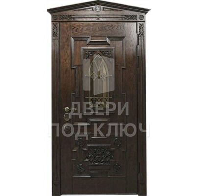 Филенчатая багетная дверь со стеклопакетом ДПК-11522
